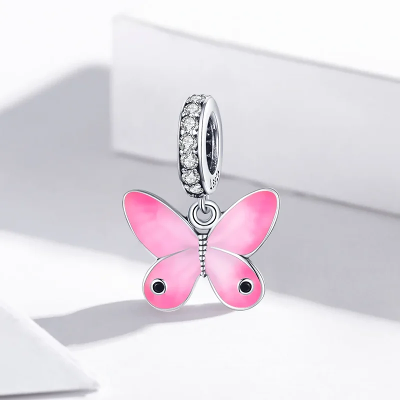 (immagine per) Charm Pendente tipo Pandora Farfalla rosa - SCC1728 - Visualizza 2