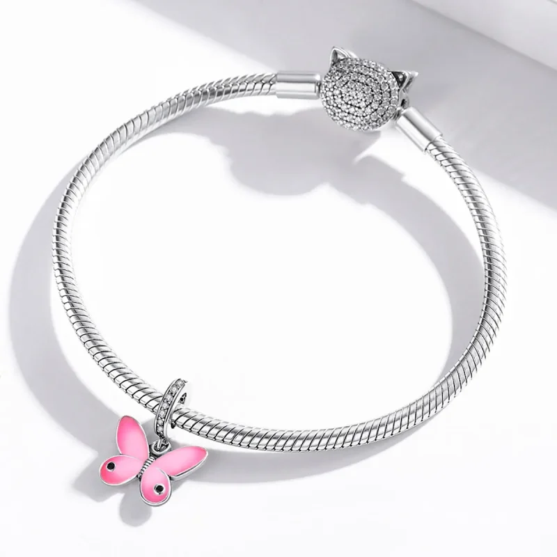 (immagine per) Charm Pendente tipo Pandora Farfalla rosa - SCC1728 - Visualizza 3