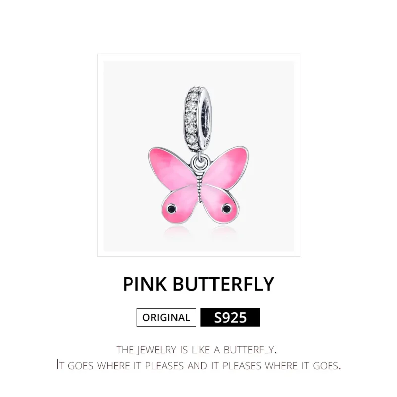(immagine per) Charm Pendente tipo Pandora Farfalla rosa - SCC1728 - Visualizza 6