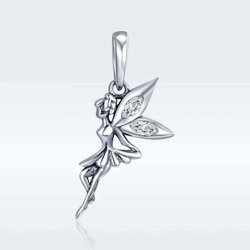 (immagine per) Charm Pendente tipo Pandora Fata dei fiori bianchi - SCC359 - Visualizza 2