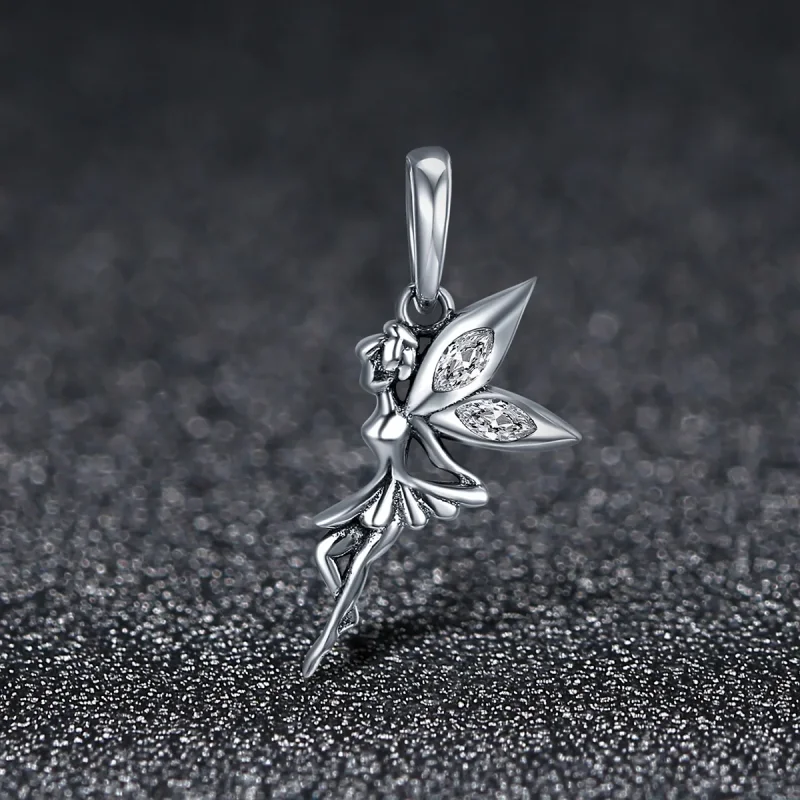 (immagine per) Charm Pendente tipo Pandora Fata dei fiori bianchi - SCC359 - Visualizza 3