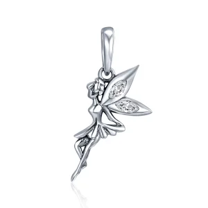 (immagine per) Charm Pendente tipo Pandora Fata dei fiori bianchi - SCC359