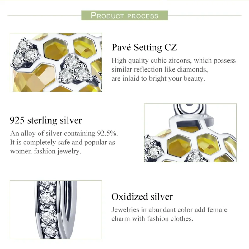 (immagine per) Charm Pendente tipo Pandora Favo - SCC879 - Visualizza 7