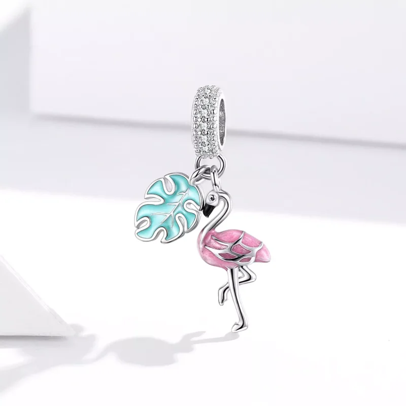 (immagine per) Charm Pendente tipo Pandora Fenicottero - BSC277 - Visualizza 2