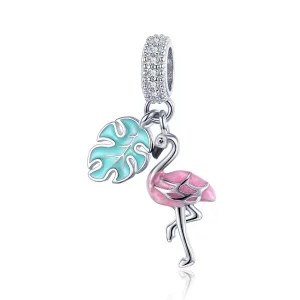 Charm Pendente tipo Pandora Fenicottero - BSC277 (immagine per) Charm Pendente tipo Pandora Fenicottero - BSC277