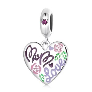 (immagine per) Charm Pendente tipo Pandora Festa della mamma - Cuori di graffiti colorati - BSC594