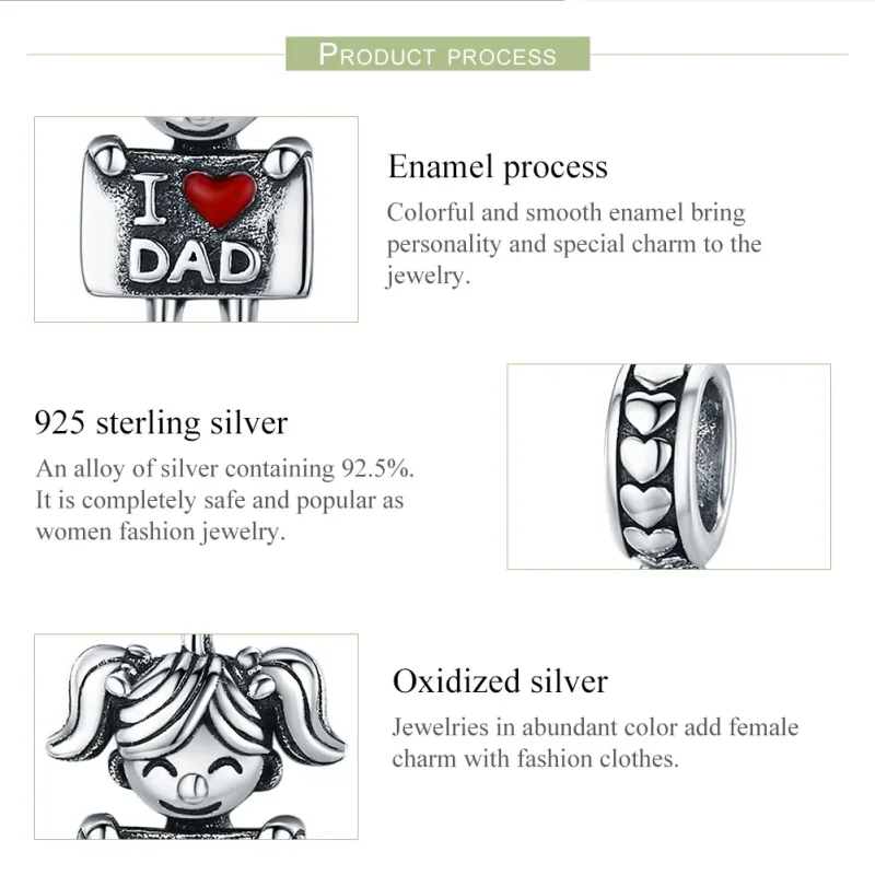 (immagine per) Charm Pendente tipo Pandora Figlia di papà - SCC690 - Visualizza 7