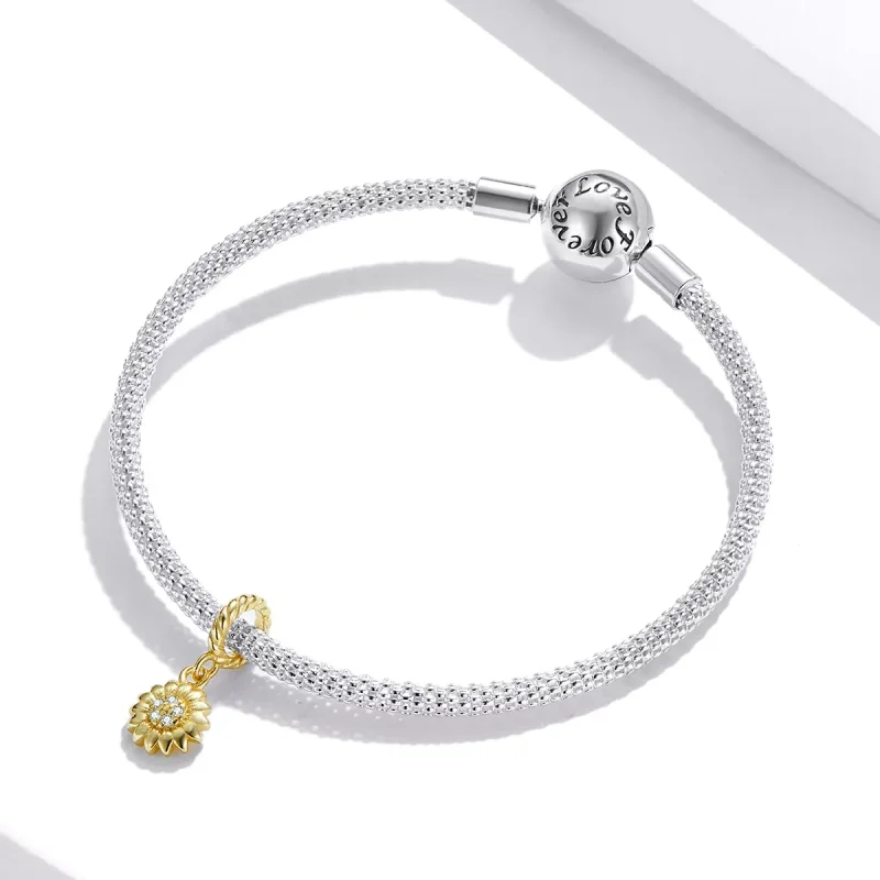 (immagine per) Charm Pendente tipo Pandora Fiore del sole splendente - BSX002-L - Visualizza 3