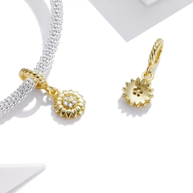(immagine per) Charm Pendente tipo Pandora Fiore del sole splendente - BSX002-L - Visualizza 4