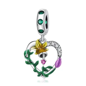 (immagine per) Charm Pendente tipo Pandora Fiori d'amore traforati - SCC2249