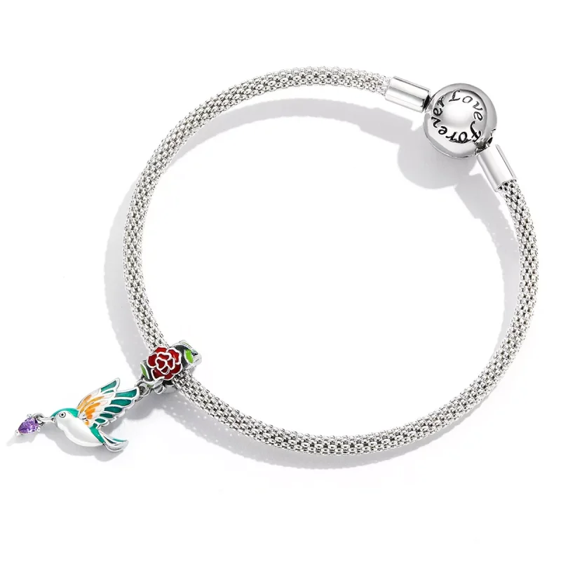 (immagine per) Charm Pendente tipo Pandora Fiori e uccelli - SCC2195 - Visualizza 4