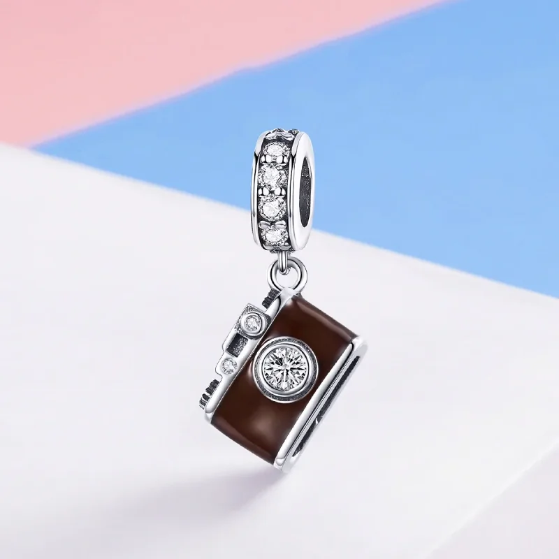 (immagine per) Charm Pendente tipo Pandora Fotocamera digitale d'epoca - SCC953 - Visualizza 2