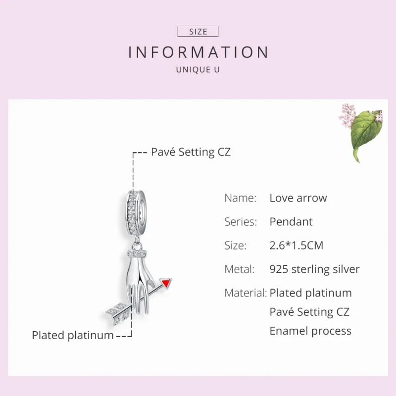 (immagine per) Charm Pendente tipo Pandora Freccia d'amore - SCC1375 - Visualizza 7