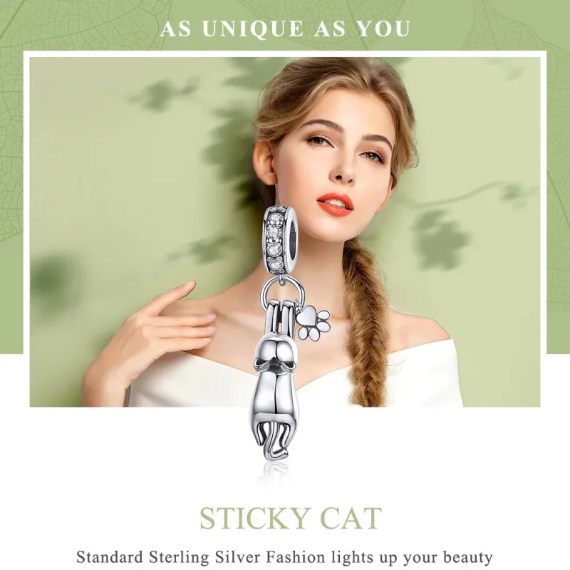 (immagine per) Charm Pendente tipo Pandora Gatto appiccicoso - SCC930 - Visualizza 6