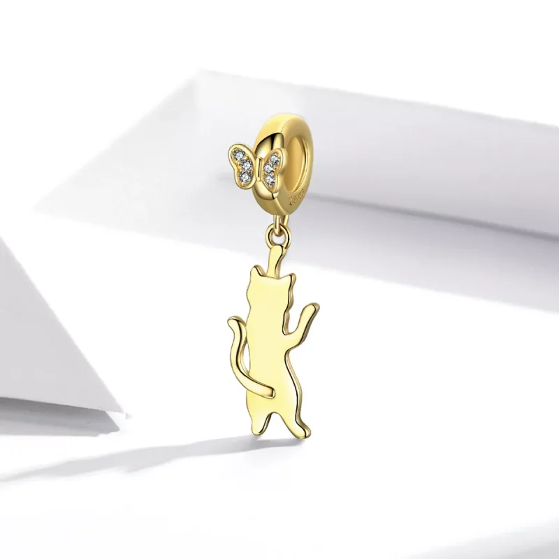 (immagine per) Charm Pendente tipo Pandora Gatto svolazzante - SCC2050 - Visualizza 2