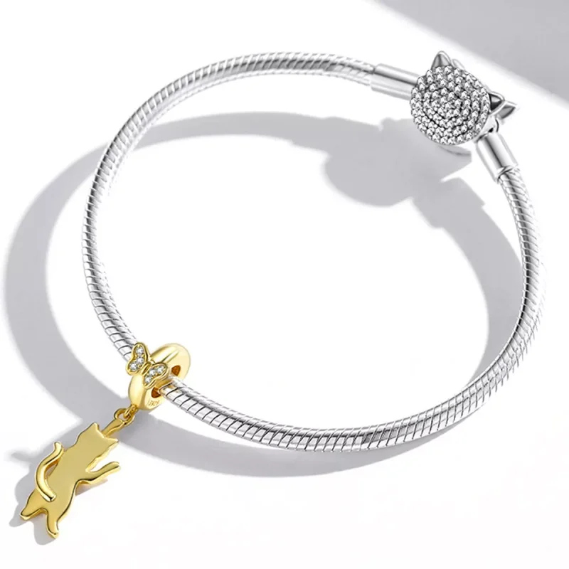 (immagine per) Charm Pendente tipo Pandora Gatto svolazzante - SCC2050 - Visualizza 3