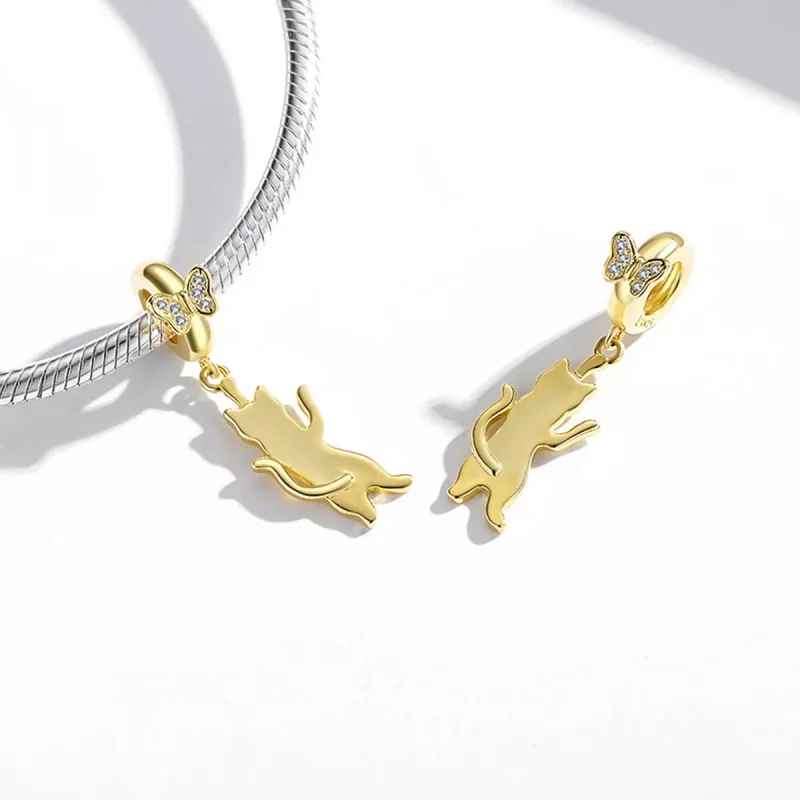 (immagine per) Charm Pendente tipo Pandora Gatto svolazzante - SCC2050 - Visualizza 4