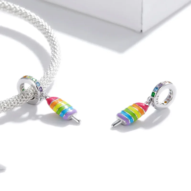 (immagine per) Charm Pendente tipo Pandora Gelato Arcobaleno - BSC351 - Visualizza 3