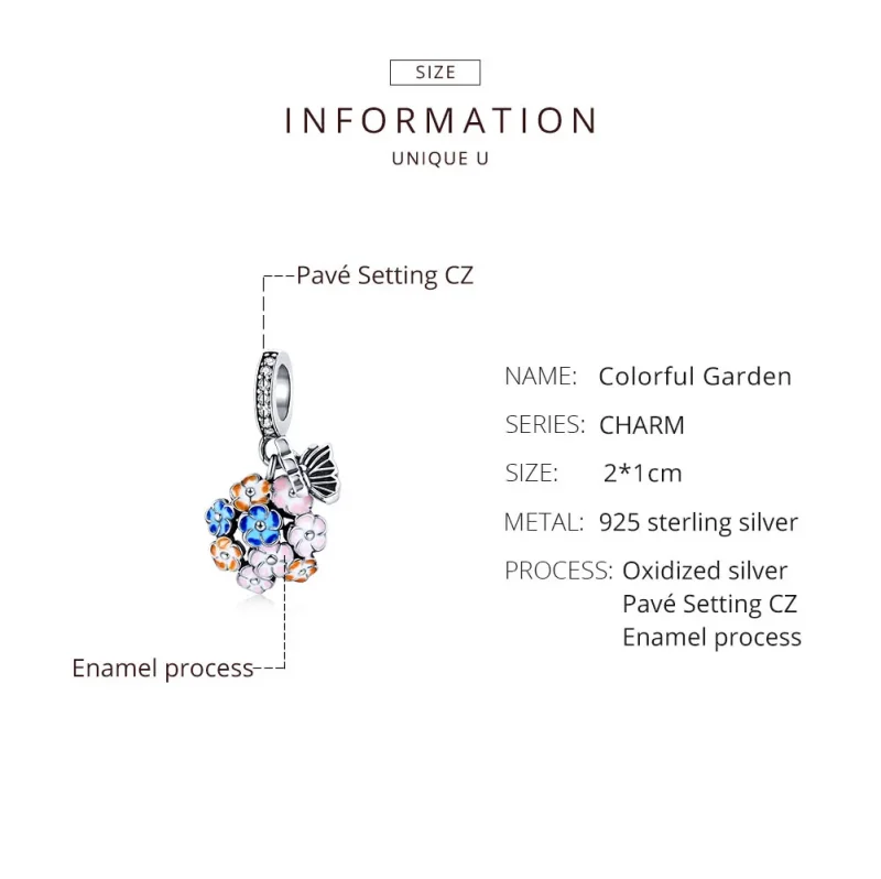 (immagine per) Charm Pendente tipo Pandora Giardino colorato - SCC1702 - Visualizza 8