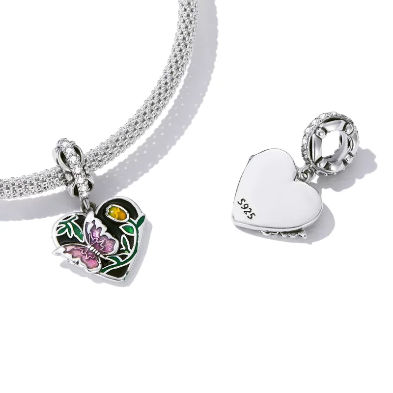 (immagine per) Charm Pendente tipo Pandora Giardino dell'amore delle farfalle - SCC2248 - Visualizza 4
