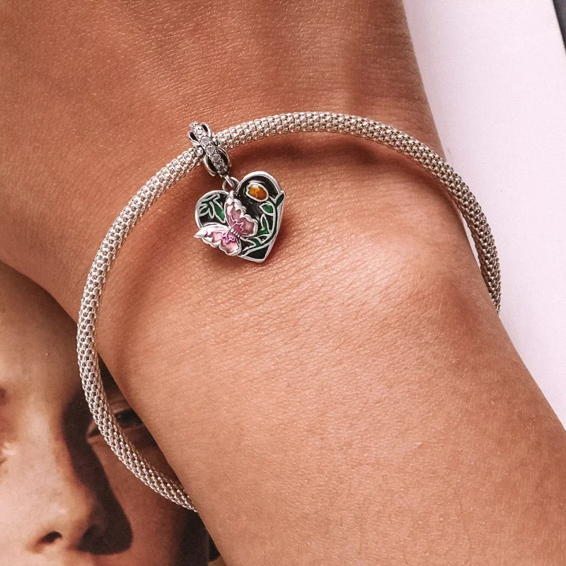 (immagine per) Charm Pendente tipo Pandora Giardino dell'amore delle farfalle - SCC2248 - Visualizza 6