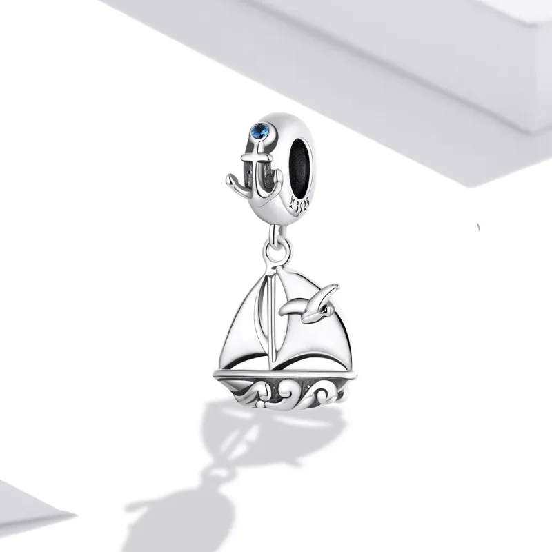 (immagine per) Charm Pendente tipo Pandora Giramondo - Vela - SCC2029 - Visualizza 2