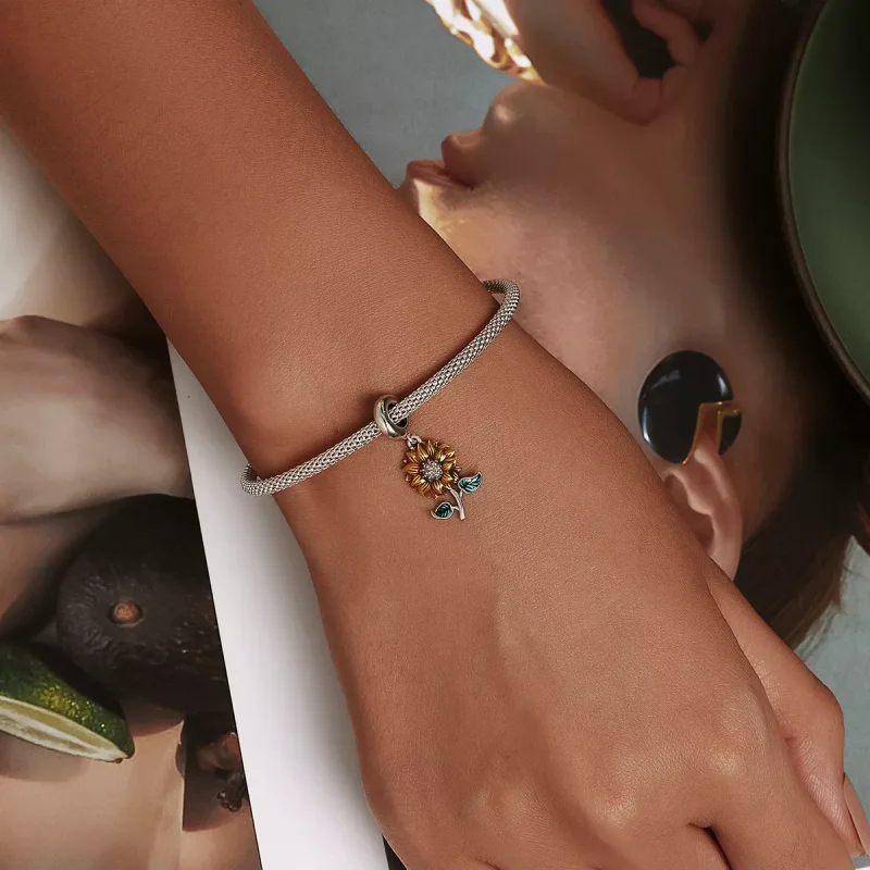 (immagine per) Charm Pendente tipo Pandora Girasole - SCC2079 - Visualizza 6