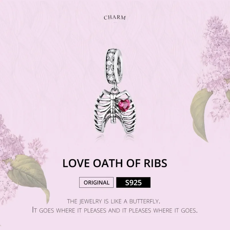 (immagine per) Charm Pendente tipo Pandora Giuramento d'amore delle costole - SCC1459 - Visualizza 6