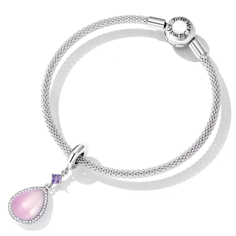 (immagine per) Charm Pendente tipo Pandora Goccia d'acqua rosa - SCC2272 - Visualizza 5
