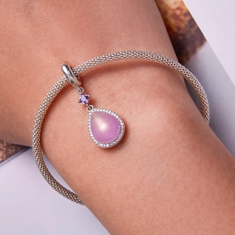 (immagine per) Charm Pendente tipo Pandora Goccia d'acqua rosa - SCC2272 - Visualizza 6