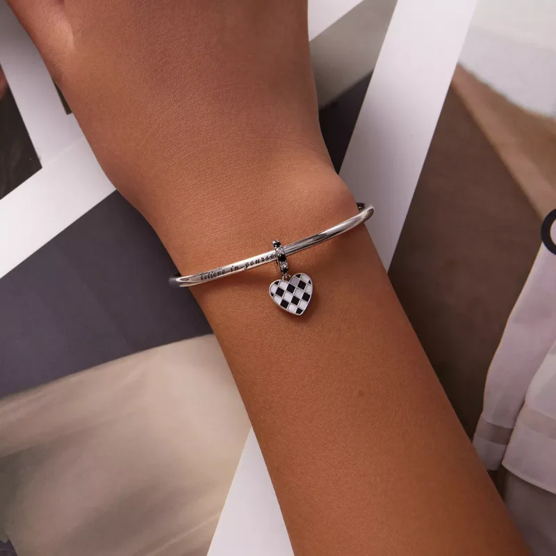 (immagine per) Charm Pendente tipo Pandora Griglia in bianco e nero Amore - SCC2178 - Visualizza 5