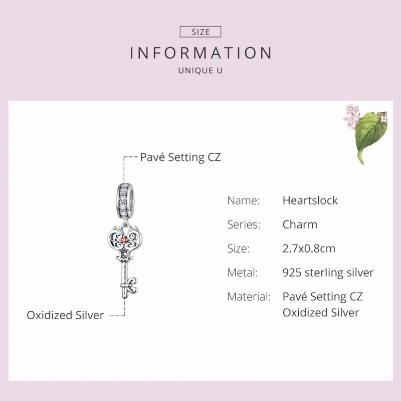 (immagine per) Charm Pendente tipo Pandora Heartlock - BSC092 - Visualizza 6