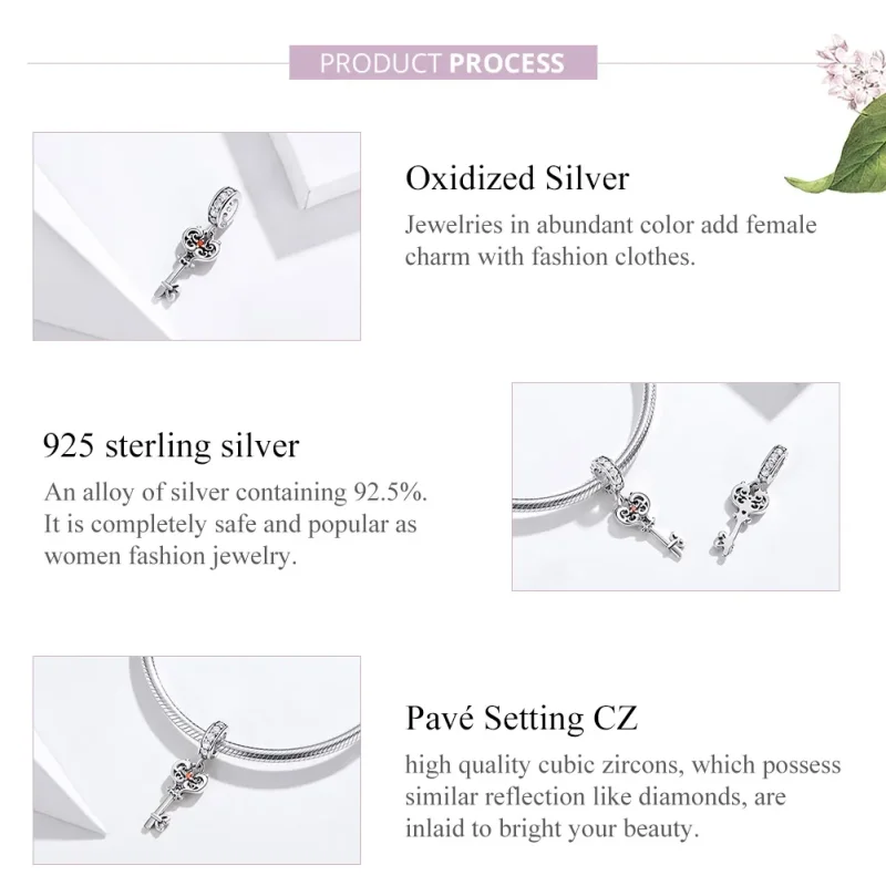 (immagine per) Charm Pendente tipo Pandora Heartlock - BSC092 - Visualizza 7