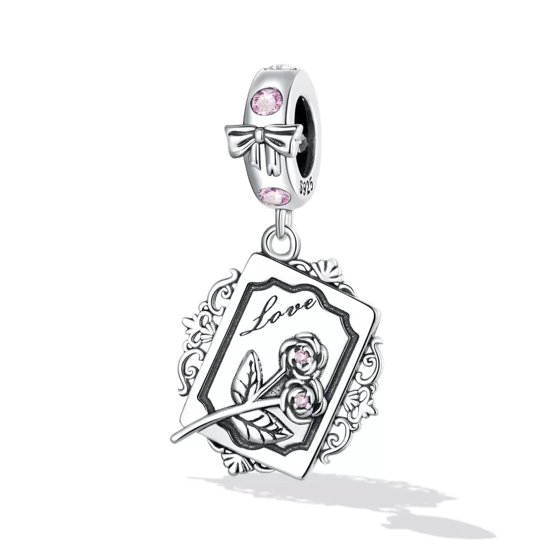(immagine per) Charm Pendente tipo Pandora Invito Rosa - SCC2262 - Visualizza 2