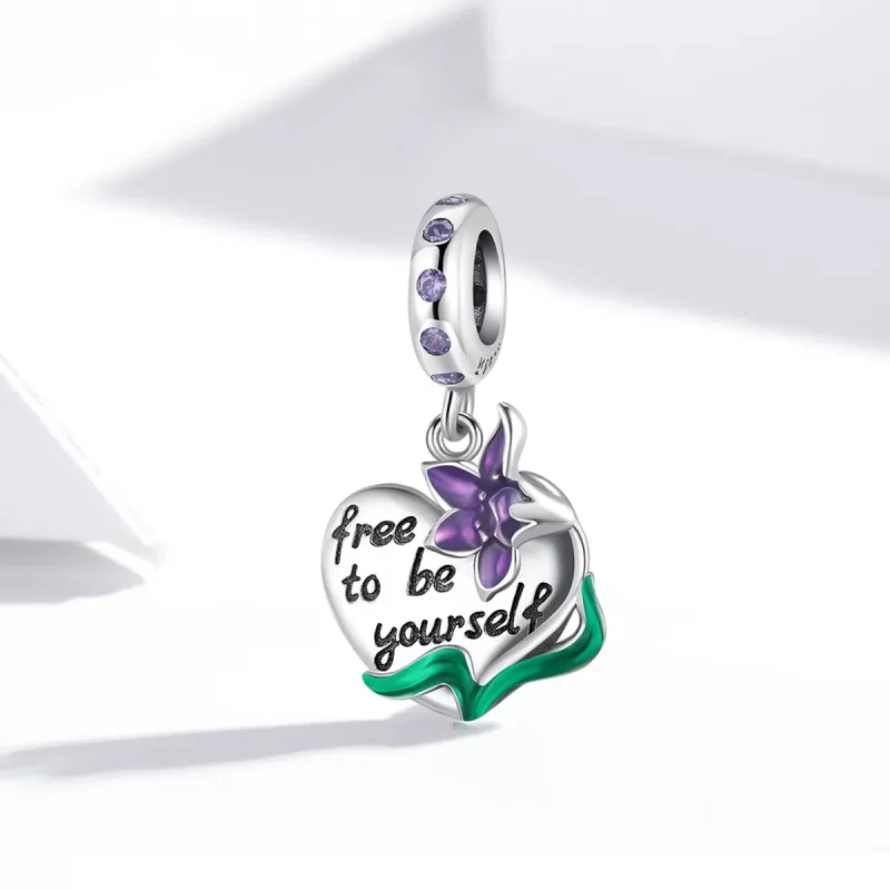 (immagine per) Charm Pendente tipo Pandora Iris viola potere-amore femminile - SCC2143 - Visualizza 2