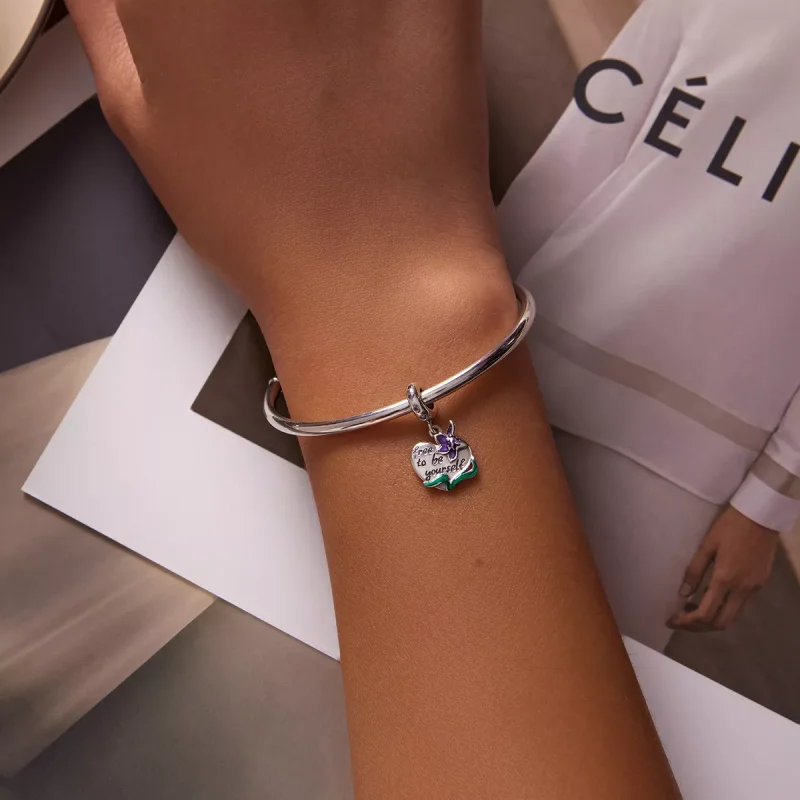 (immagine per) Charm Pendente tipo Pandora Iris viola potere-amore femminile - SCC2143 - Visualizza 5