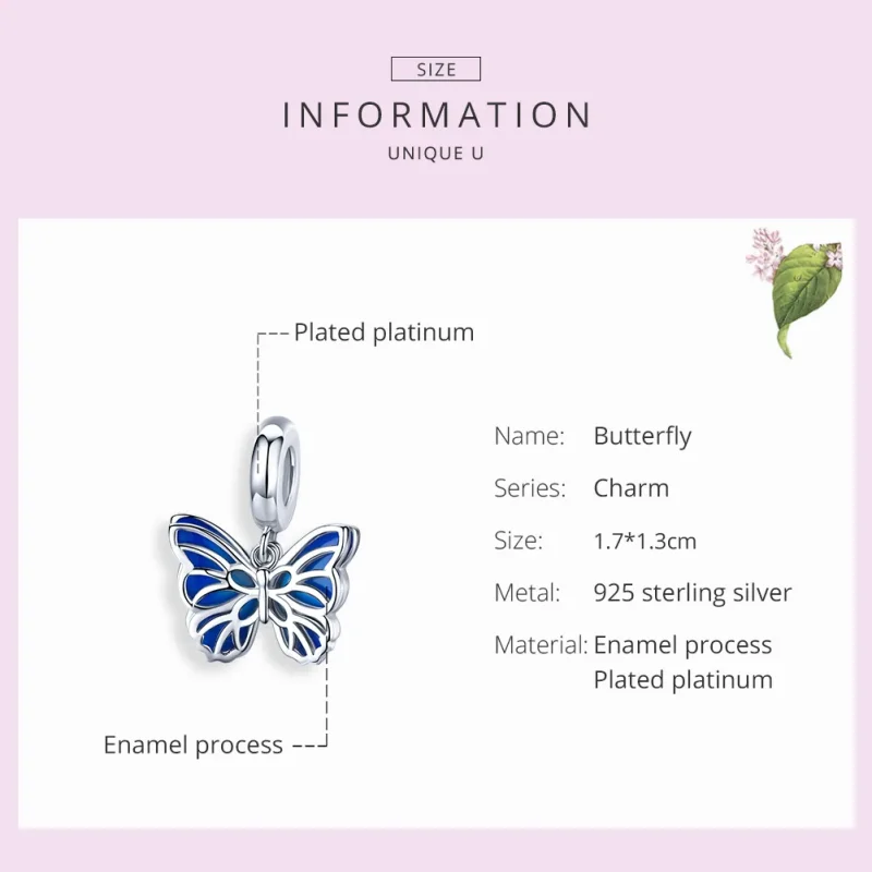 (immagine per) Charm Pendente tipo Pandora La farfalla - BSC149 - Visualizza 7