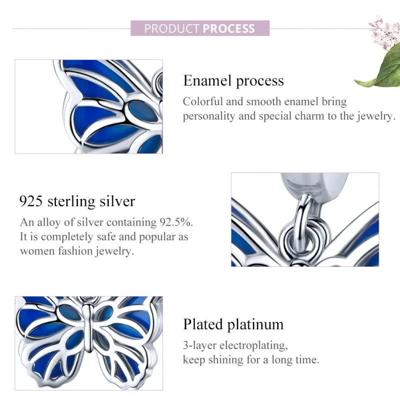(immagine per) Charm Pendente tipo Pandora La farfalla - BSC149 - Visualizza 8
