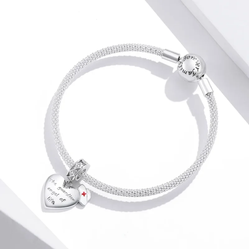 (immagine per) Charm Pendente tipo Pandora L'angelo custode della vita - BSC307 - Visualizza 3