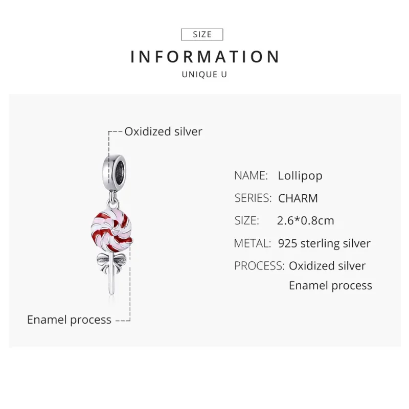 (immagine per) Charm Pendente tipo Pandora Lecca-lecca - SCC1491 - Visualizza 8