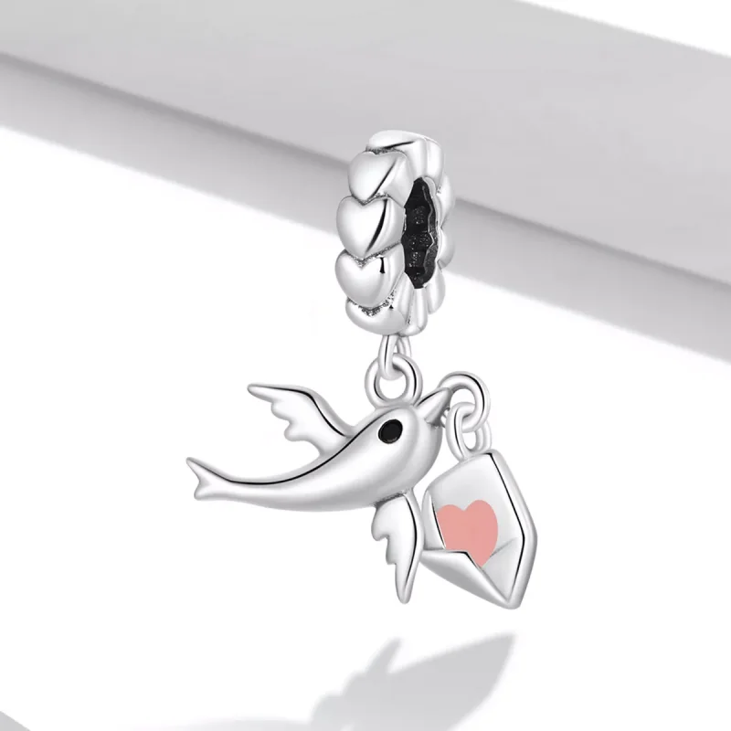 (immagine per) Charm Pendente tipo Pandora Lettera d'amore del piccione volante - BSC573 - Visualizza 2