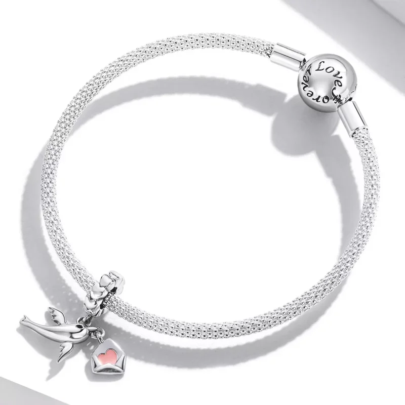 (immagine per) Charm Pendente tipo Pandora Lettera d'amore del piccione volante - BSC573 - Visualizza 3