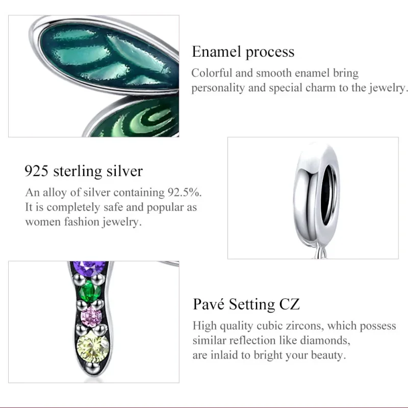 (immagine per) Charm Pendente tipo Pandora Libellula brillante - SCC1706 - Visualizza 7