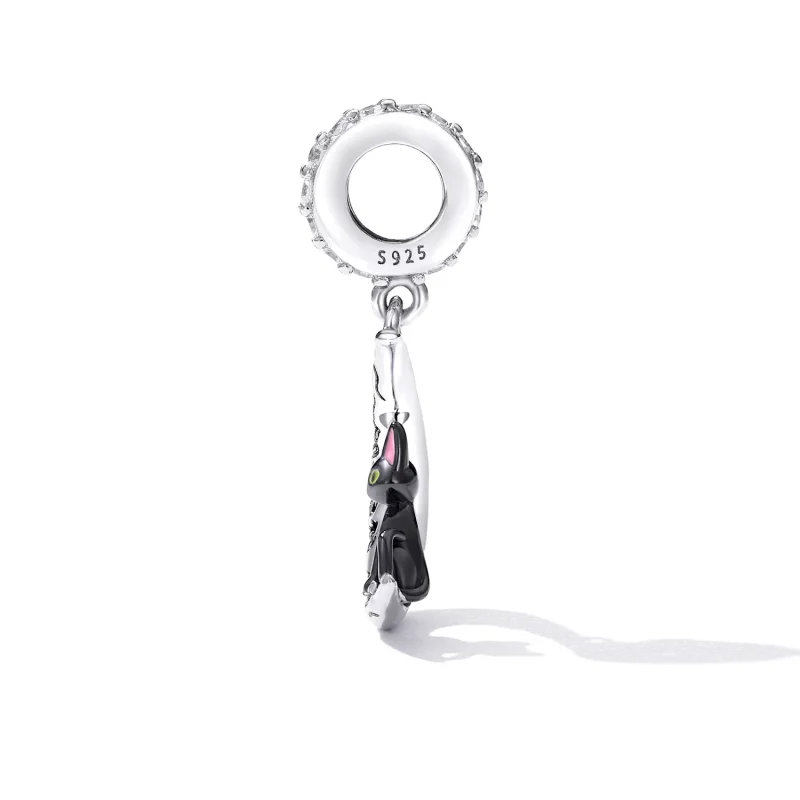 (immagine per) Charm Pendente tipo Pandora Luna gatto nero - SCC2218 - Visualizza 3