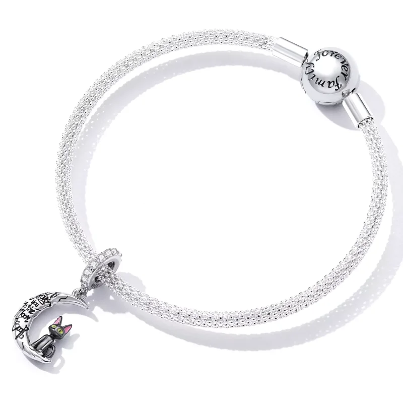 (immagine per) Charm Pendente tipo Pandora Luna gatto nero - SCC2218 - Visualizza 4