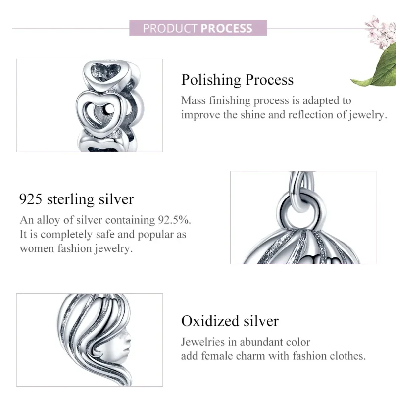 (immagine per) Charm Pendente tipo Pandora Madre e figlia - BSC275 - Visualizza 8