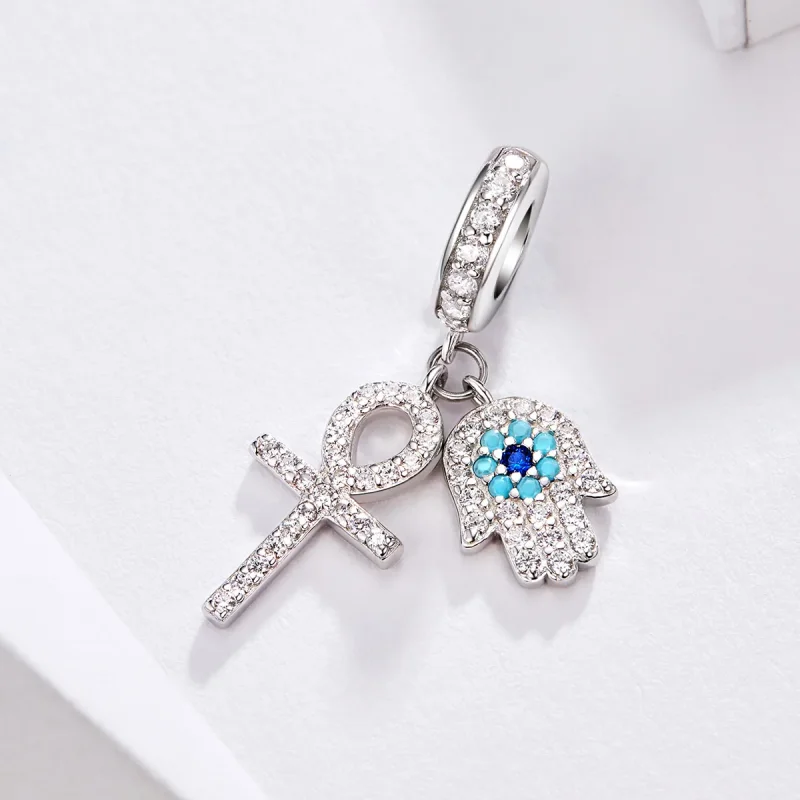 (immagine per) Charm Pendente tipo Pandora Mano di Fatima - BSC084 - Visualizza 2