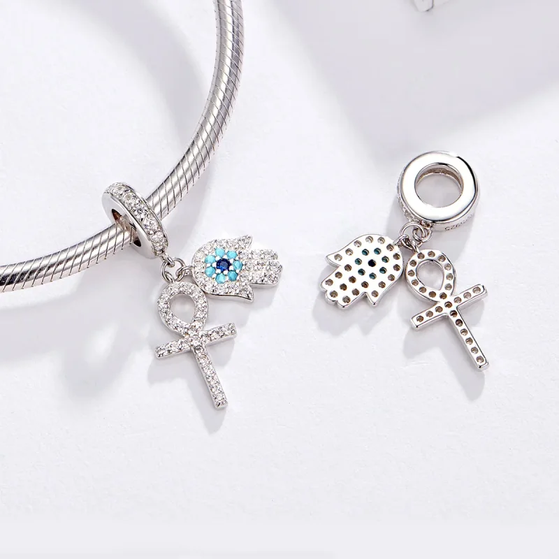 (immagine per) Charm Pendente tipo Pandora Mano di Fatima - BSC084 - Visualizza 4
