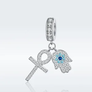 Charm Pendente tipo Pandora Mano di Fatima - BSC084 (immagine per) Charm Pendente tipo Pandora Mano di Fatima - BSC084