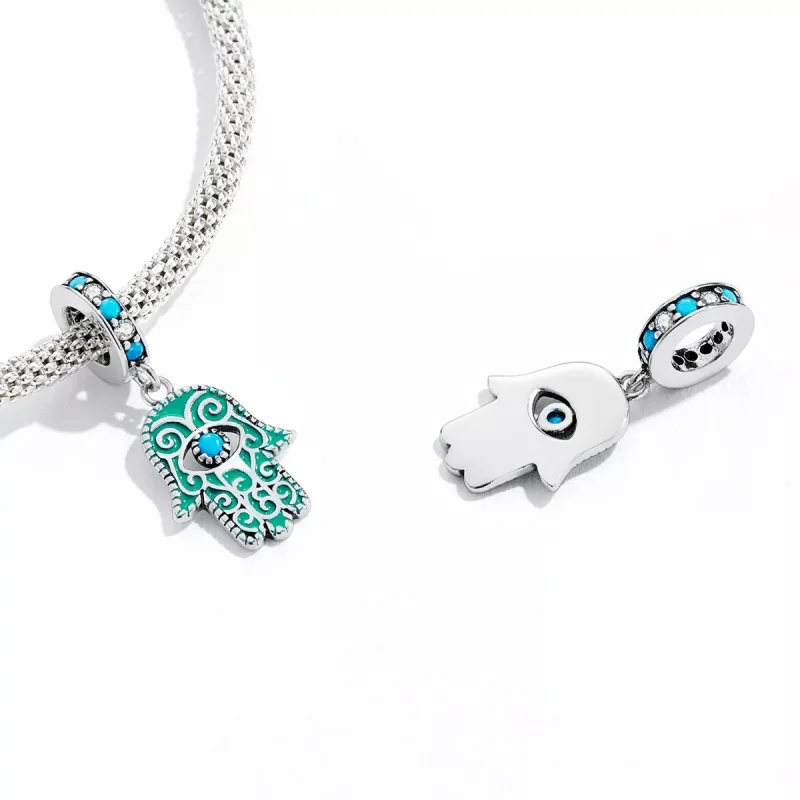(immagine per) Charm Pendente tipo Pandora Mano di Fatima - BSC593 - Visualizza 3